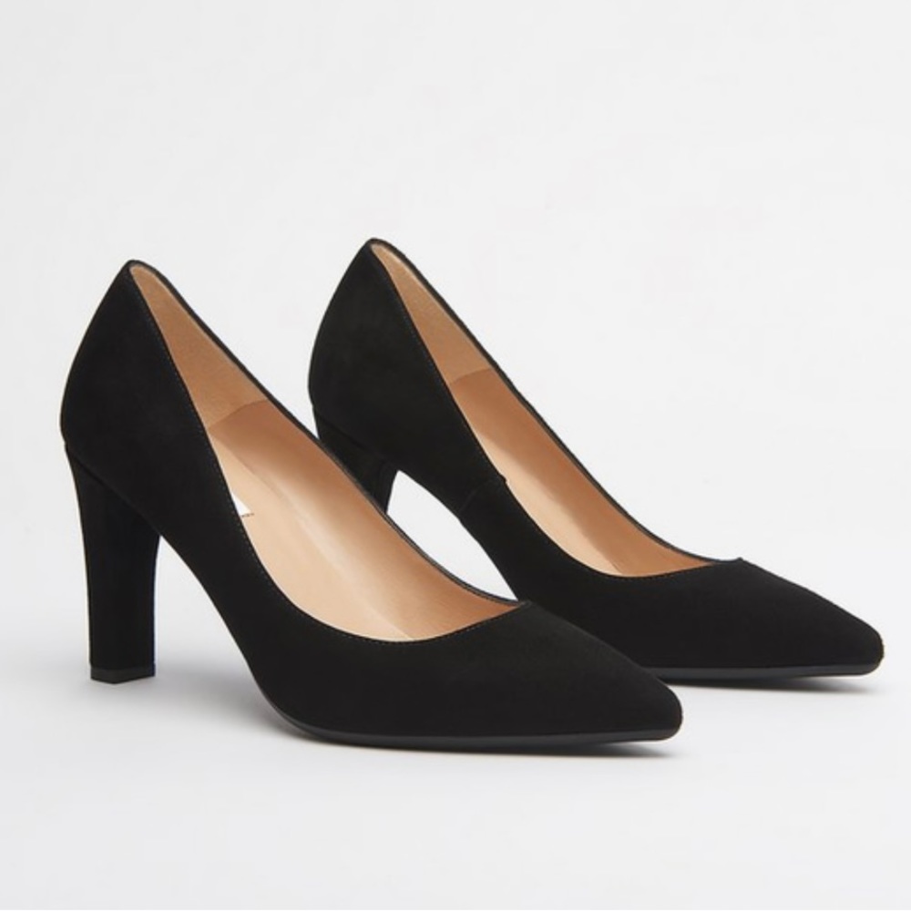 L K Bennett Black Suede Tess Pump